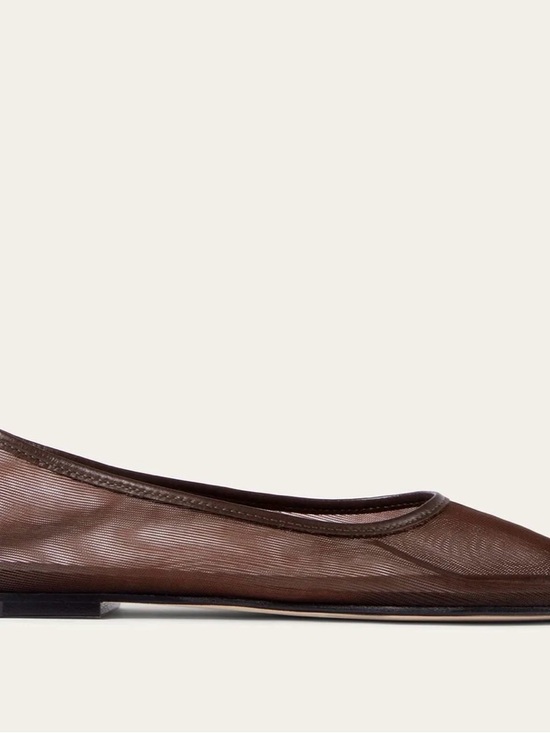 Dear Frances Shoes - Dear Frances Balla Brown Mesh Ballet Flat